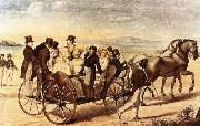 franz von schober schubert is walking behind the carriage Spain oil painting artist